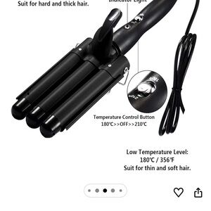 Black Triple Barrel Hair Curler